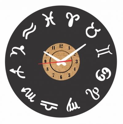 reloj pared vinilo signos del zodiaco