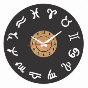 reloj pared vinilo signos del zodiaco