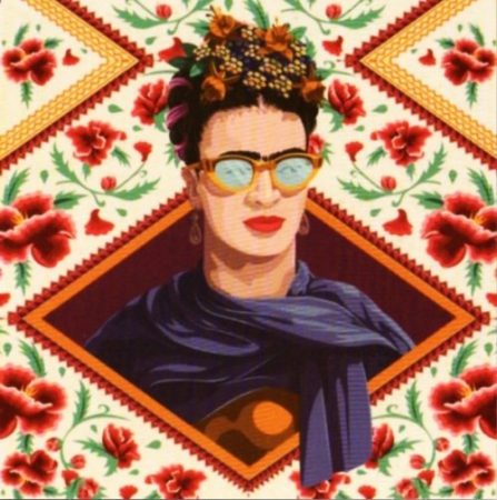 Cuadro Autoretrato Frida Kahlo con gafas