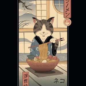 cuadro-enmarcado-gato-japones