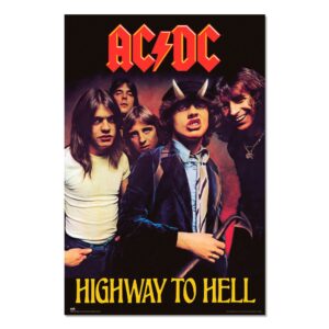 Cuadro AC/DC Highway to Hell enmarcado en aluminio de 92x62 cm