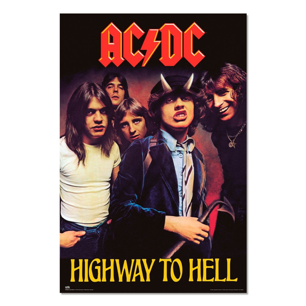 Cuadro AC/DC Highway to Hell enmarcado en aluminio de 92x62 cm