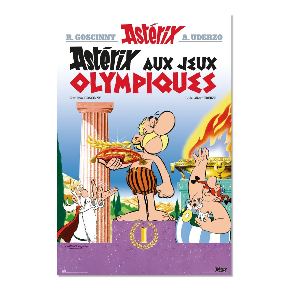 Cuadro Astérix y Obélix en los Juegos Olímpicos enmarcado en aluminio de 92x62 cm