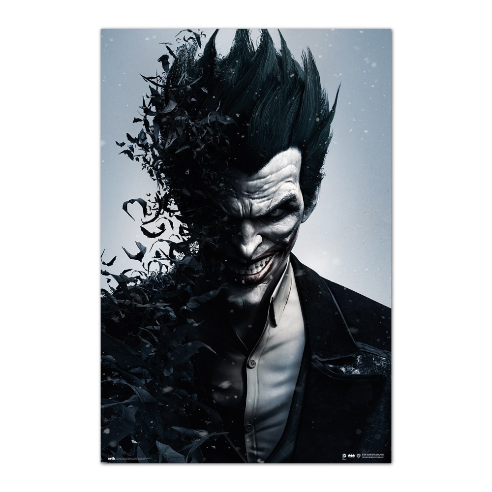 Cuadro Batman Arkham Origins Joker enmarcado en aluminio de 92x62 cm