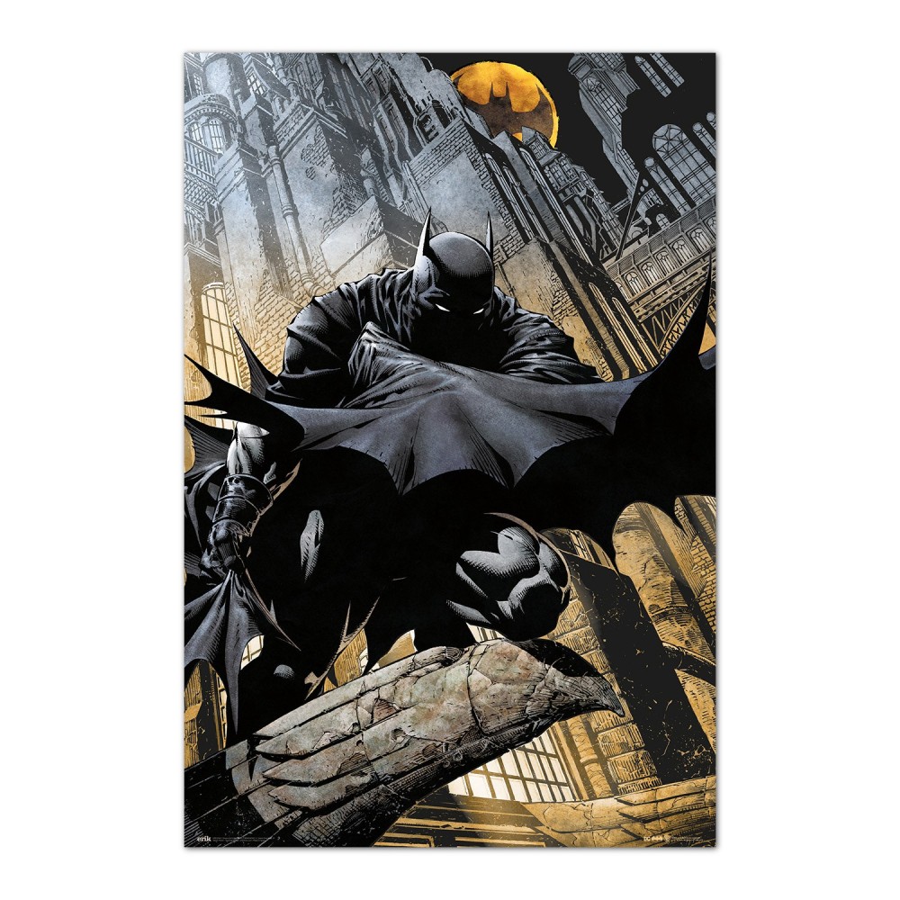 Cuadro Batman en la gárgola enmarcado en aluminio de 92x62 cm