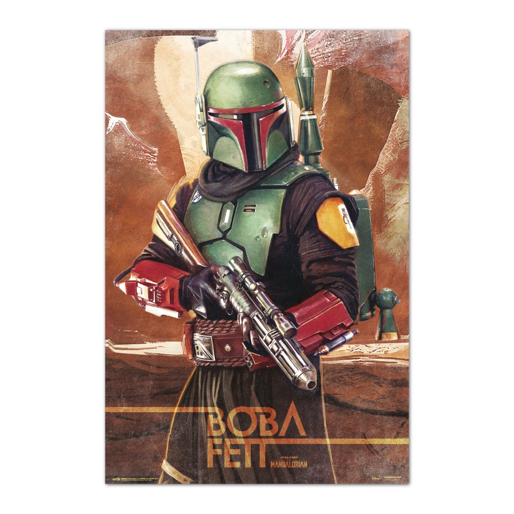 Cuadro Boba Fett enmarcado en aluminio de 92x62 cm