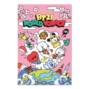 Cuadro BT21 World Voyage enmarcado en aluminio de 92x62 cm