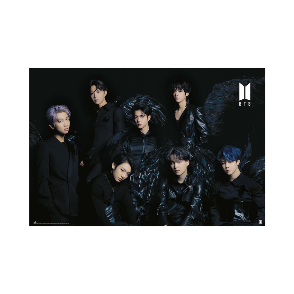 Cuadro BTS Black Wings enmarcado en aluminio de 92x62 cm