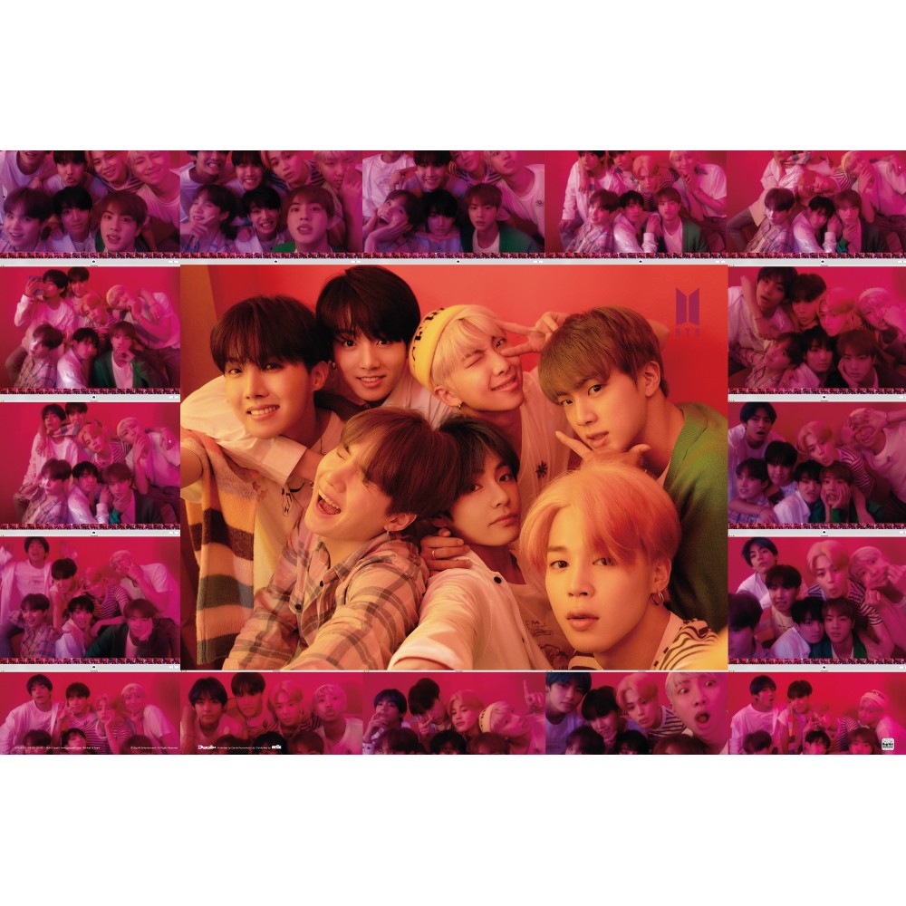 Cuadro BTS Selfie enmarcado en aluminio de 92x62 cm