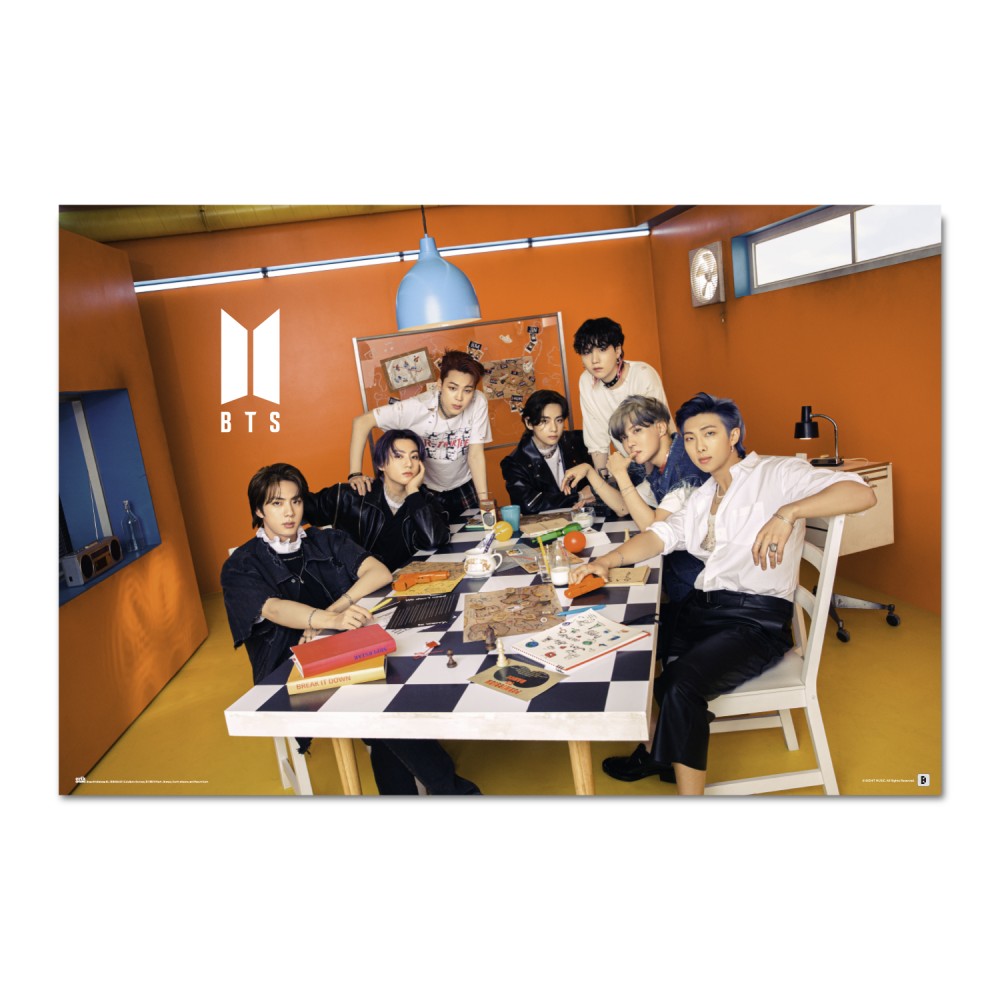 Cuadro BTS Superstars enmarcado en aluminio de 92x62 cm