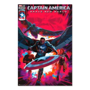 Cuadro Capitán América Brave New World cómic enmarcado en aluminio de 92x62 cm