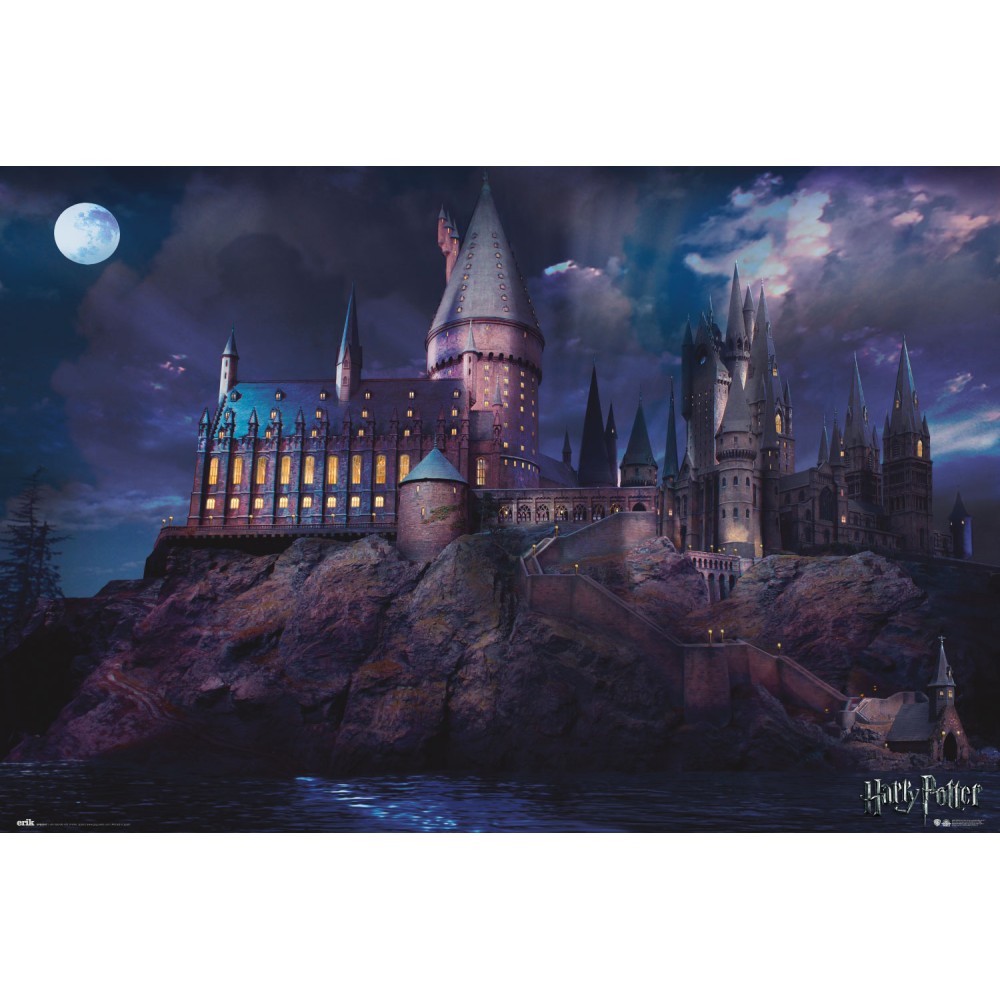 Cuadro Castillo de Hogwarts enmarcado en aluminio de 92x62 cm