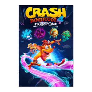 Cuadro Crash Bandicoot It's About Time enmarcado en aluminio de 92x62 cm