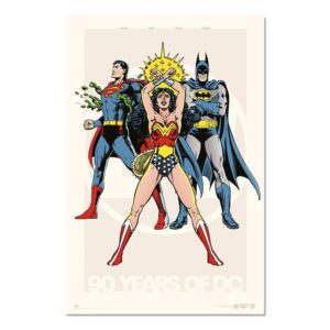 Cuadro DC Comics 90 aniversario enmarcado en aluminio de 92x62 cm