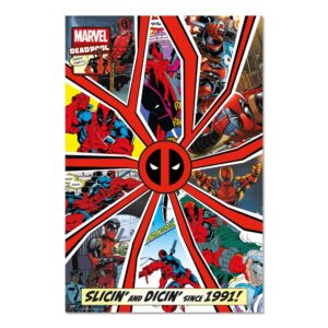 Cuadro Deadpool portada 30 años enmarcado en aluminio de 92x62 cm