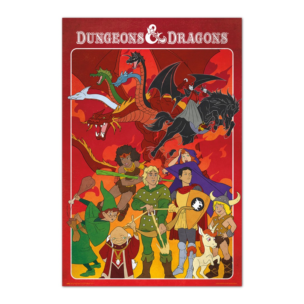 Cuadro Dungeons & Dragons la serie animada enmarcado en aluminio de 92x62 cm