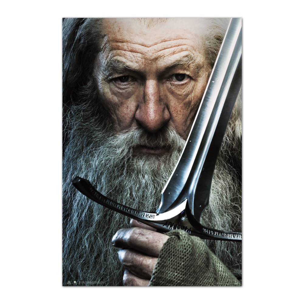 Cuadro El Hobbit Gandalf enmarcado en aluminio de 92x62 cm