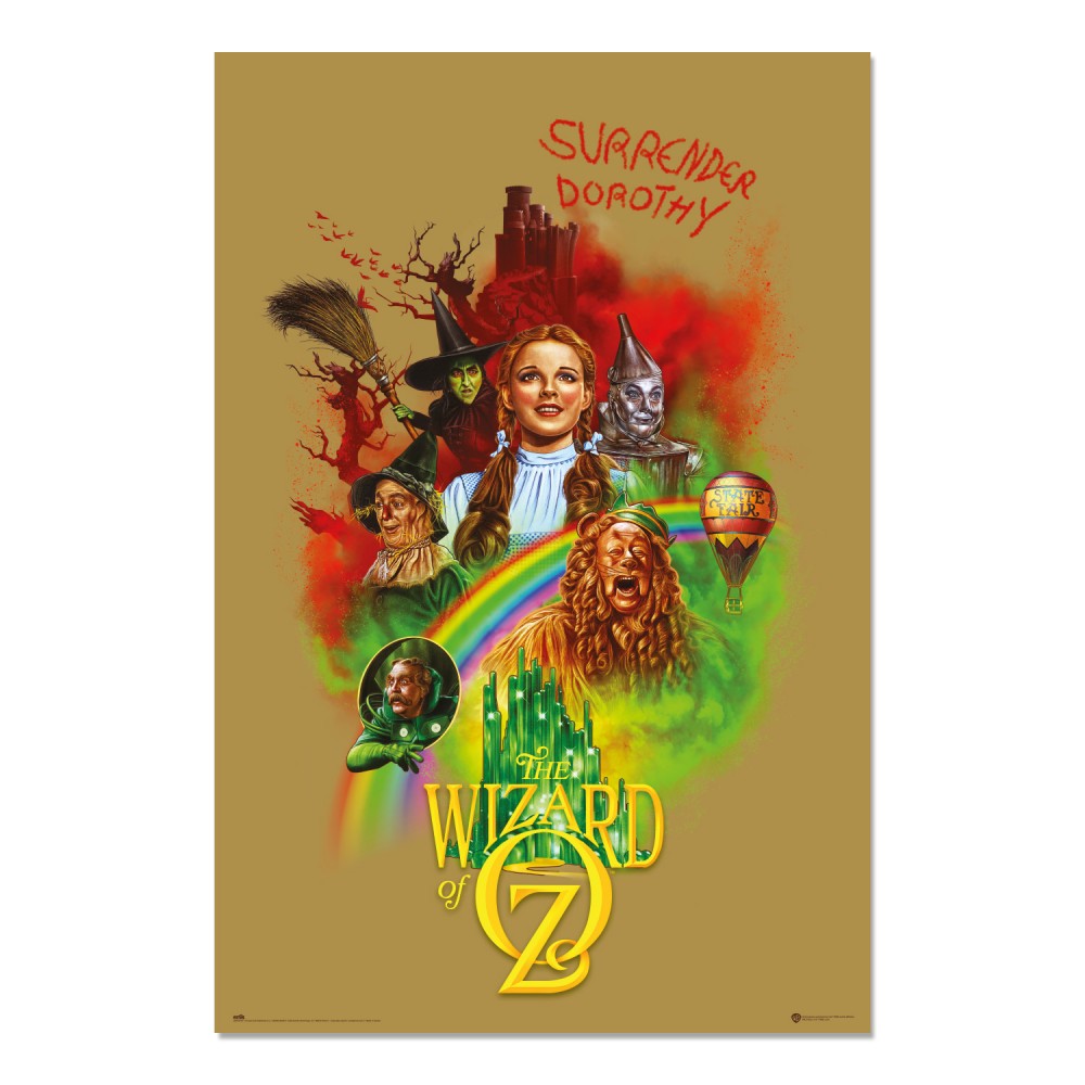 Cuadro El mago de Oz 100 aniversario enmarcado en aluminio de 92x62 cm
