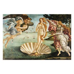 Cuadro El nacimiento de Venus de Botticelli enmarcado en aluminio de 92x62 cm