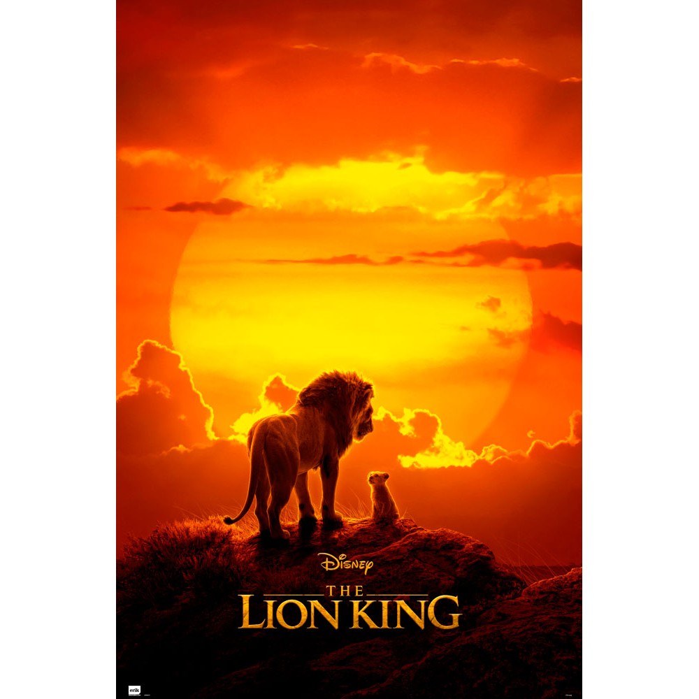 Cuadro El Rey León cartel clásico enmarcado en aluminio de 92x62 cm