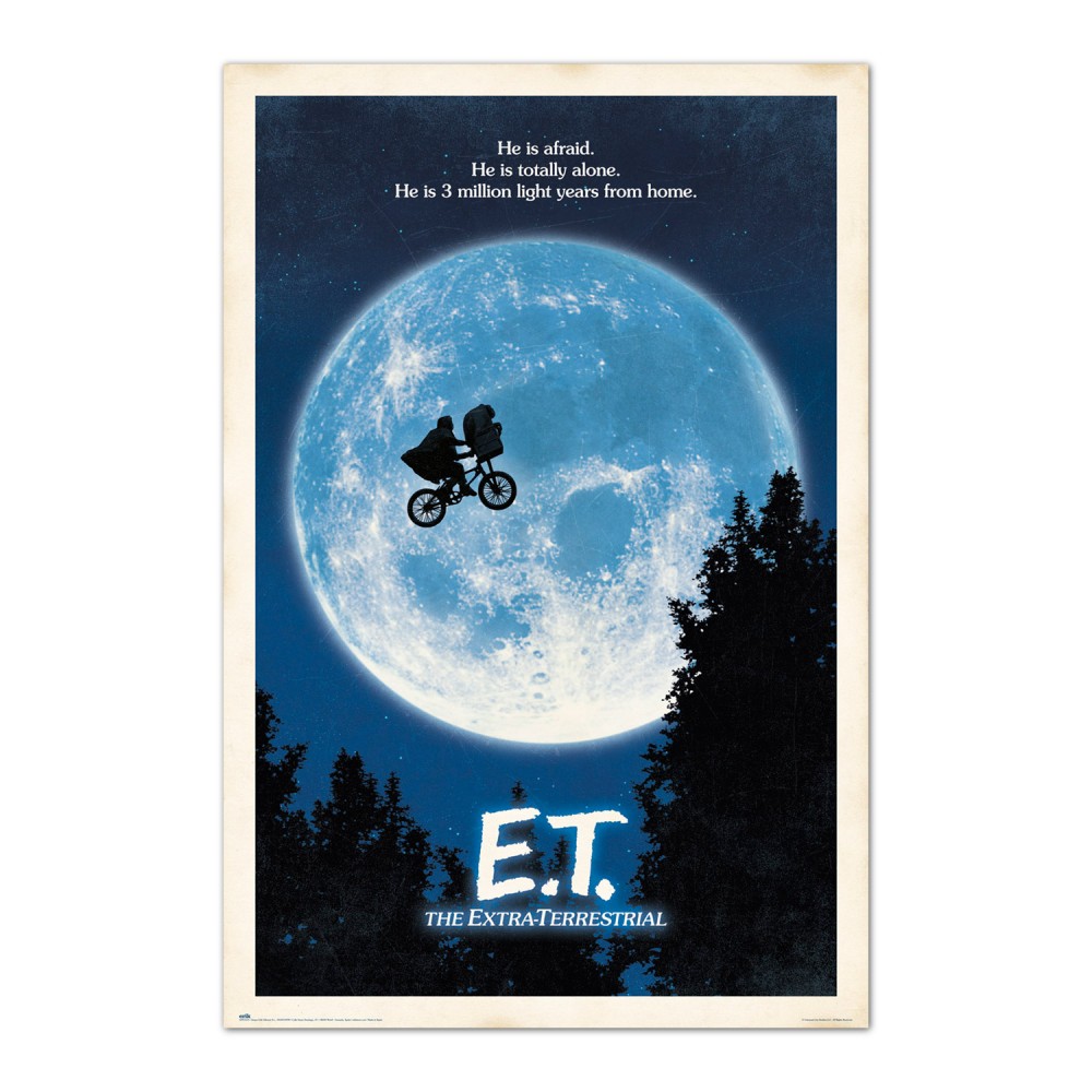 Cuadro E.T. el extraterrestre enmarcado en aluminio de 92x62 cm