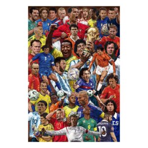 Cuadro Futbolistas legendarios enmarcado en aluminio de 92x62 cm