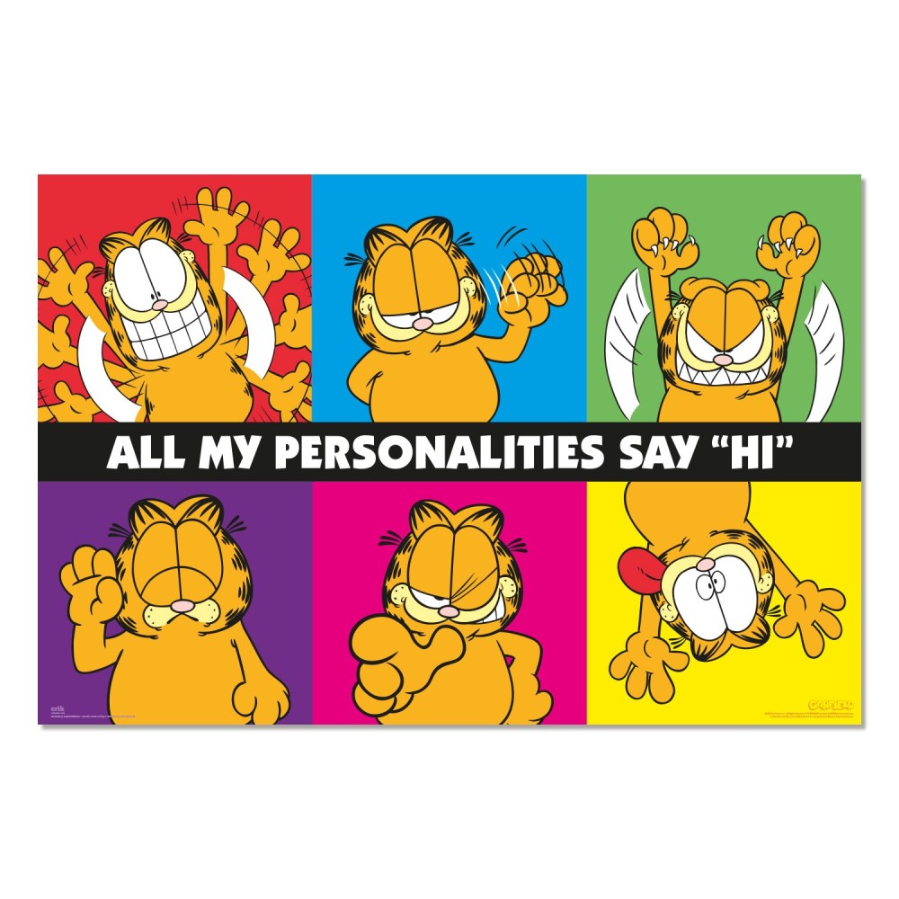 Cuadro Garfield enmarcado en aluminio de 92x62 cm