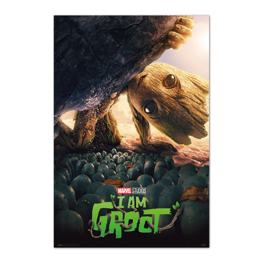 Cuadro Groot The Little Guy enmarcado en aluminio de 92x62 cm