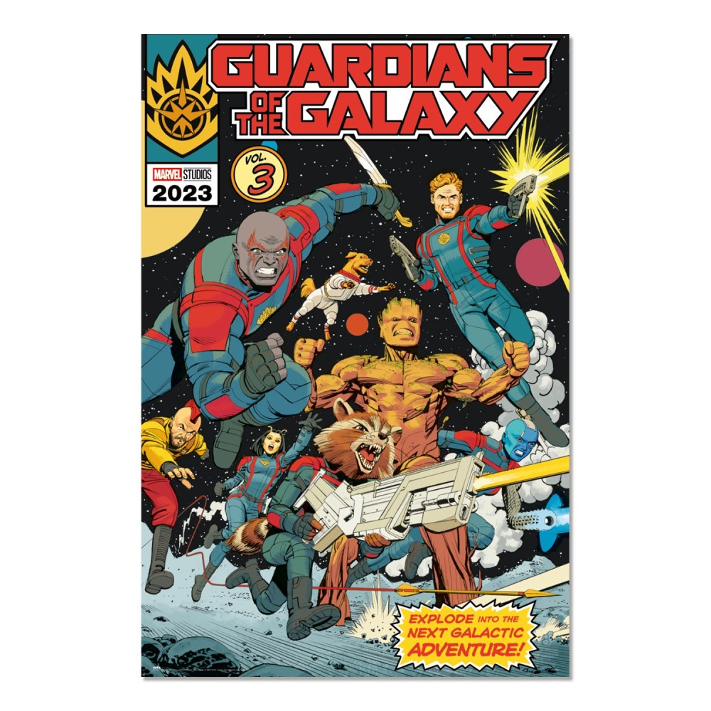 Cuadro Guardianes de la Galaxia Vol. 3 aventura galáctica enmarcado en aluminio de 92x62 cm