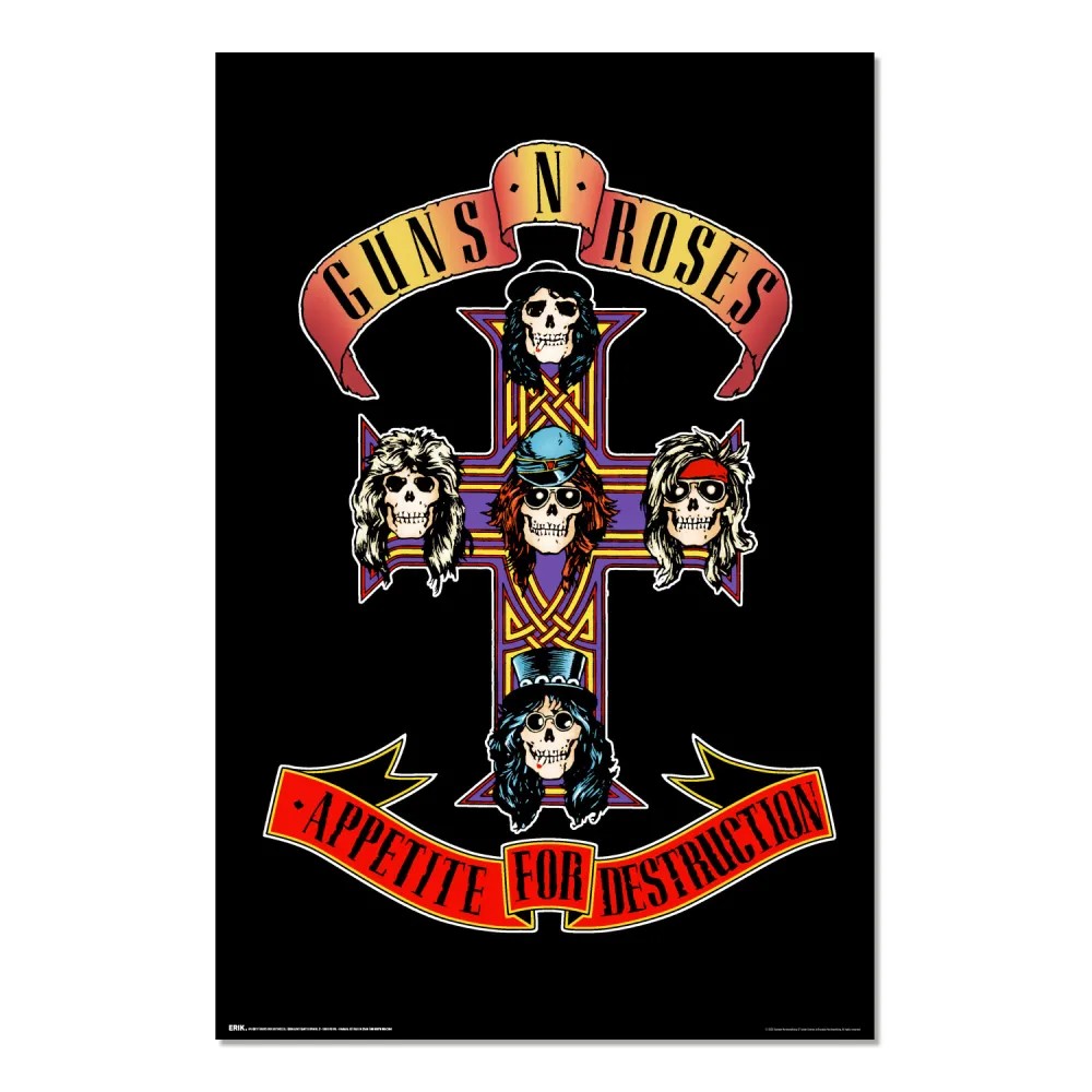 Cuadro Guns N' Roses Appetite for Destruction enmarcado en aluminio de 92x62 cm