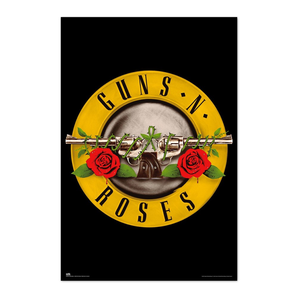 Cuadro Guns N' Roses logo enmarcado en aluminio de 92x62 cm
