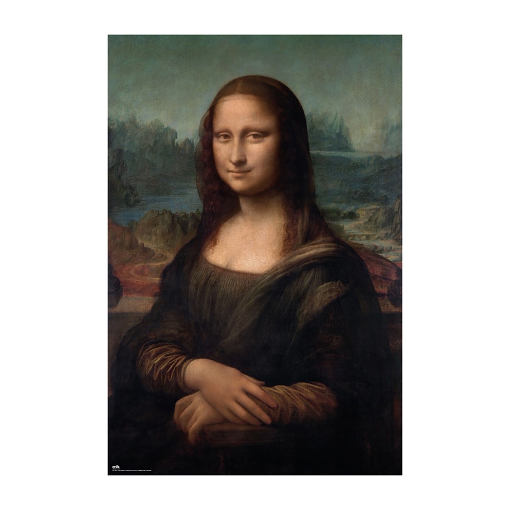 Cuadro La Gioconda de Leonardo da Vinci enmarcado en aluminio de 92x62 cm