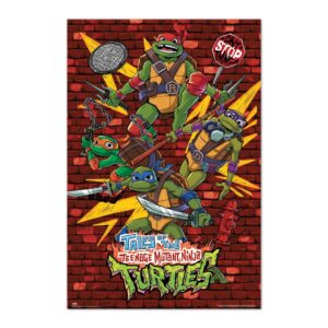Cuadro Las Tortugas Ninja enmarcado en aluminio de 92x62 cm