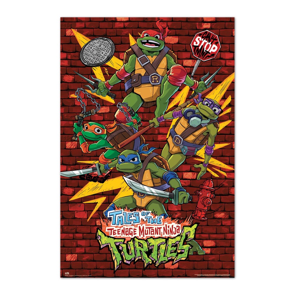 Cuadro Las Tortugas Ninja enmarcado en aluminio de 92x62 cm