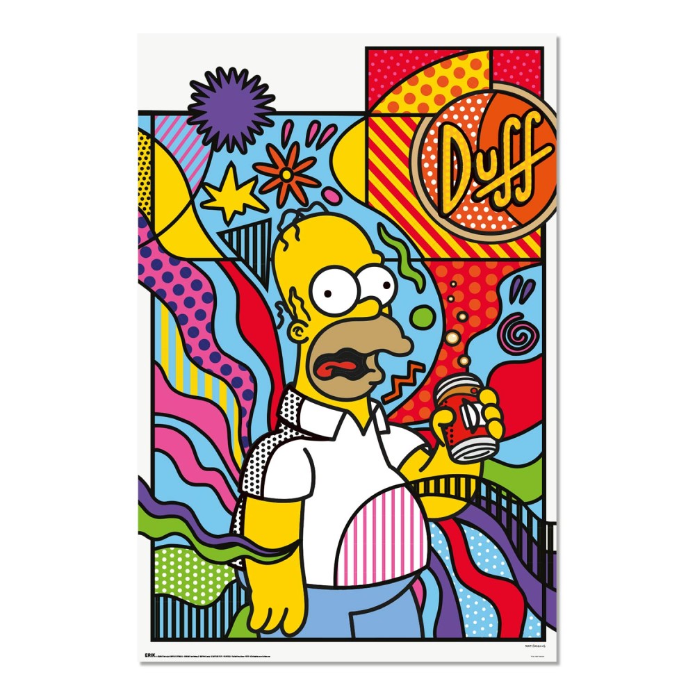 Cuadro Los Simpson Homer art enmarcado en aluminio de 92x62 cm