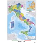 Cuadro Mapa de Italia físico y político