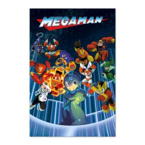 Cuadro Mega Man enmarcado en aluminio de 92x62 cm
