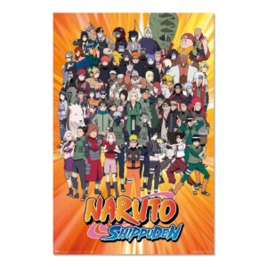 Cuadro Naruto Shippuden personajes enmarcado en aluminio de 92x62 cm