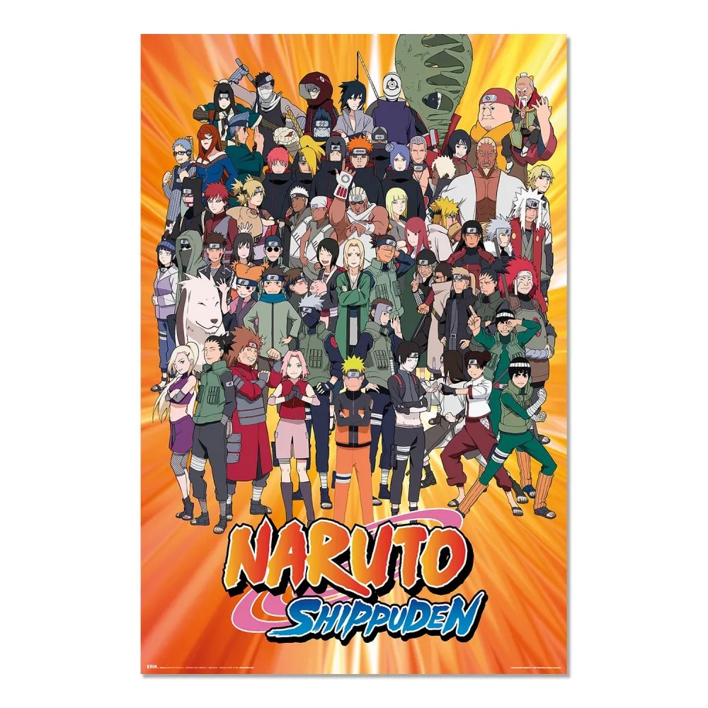 Cuadro Naruto Shippuden personajes enmarcado en aluminio de 92x62 cm