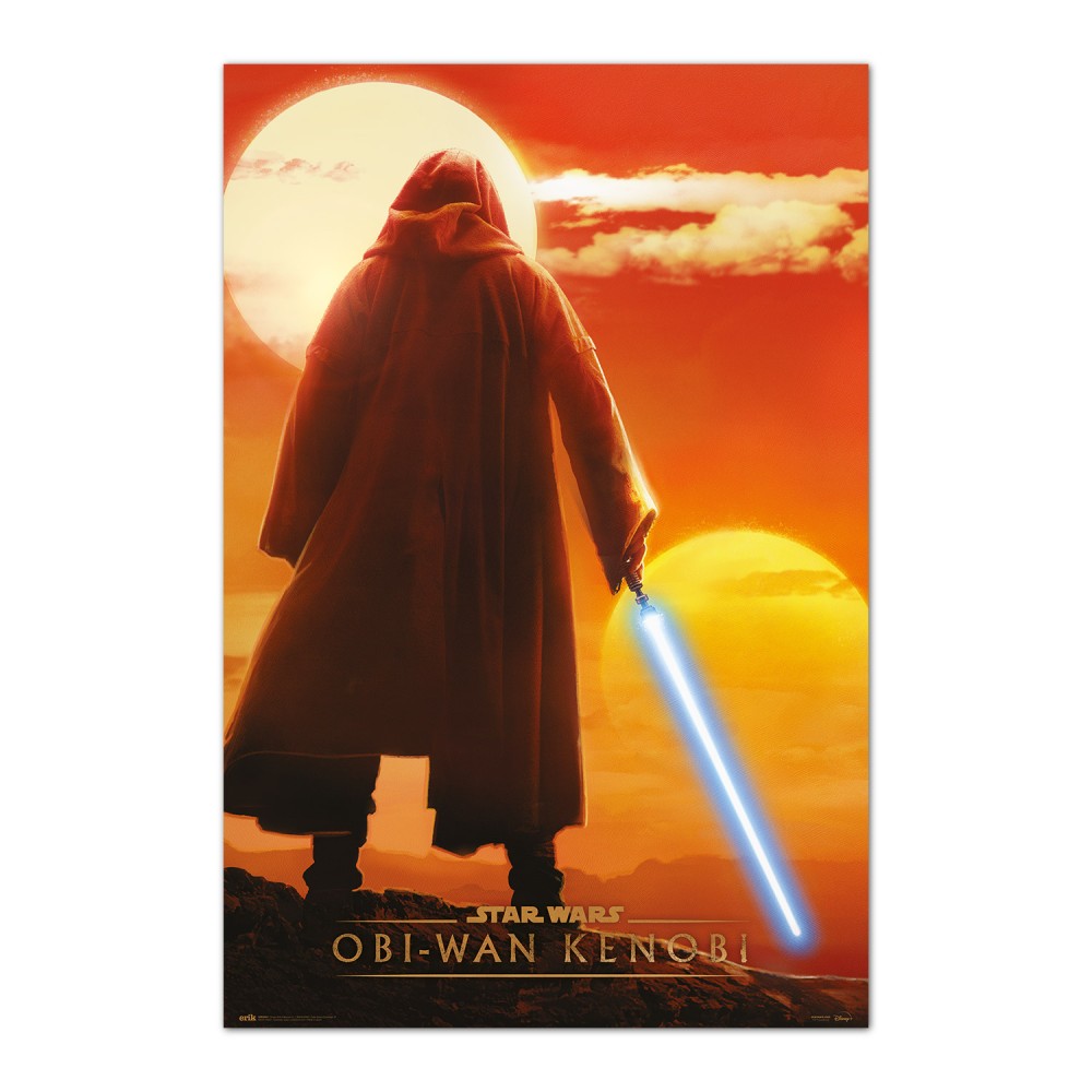 Cuadro Obi-Wan Kenobi los dos soles enmarcado en aluminio de 92x62 cm