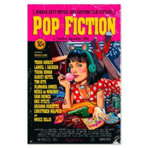Cuadro Pop Fiction enmarcado en aluminio de 92x62 cm