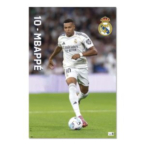Cuadro Real Madrid Mbappé enmarcado en aluminio de 92x62 cm