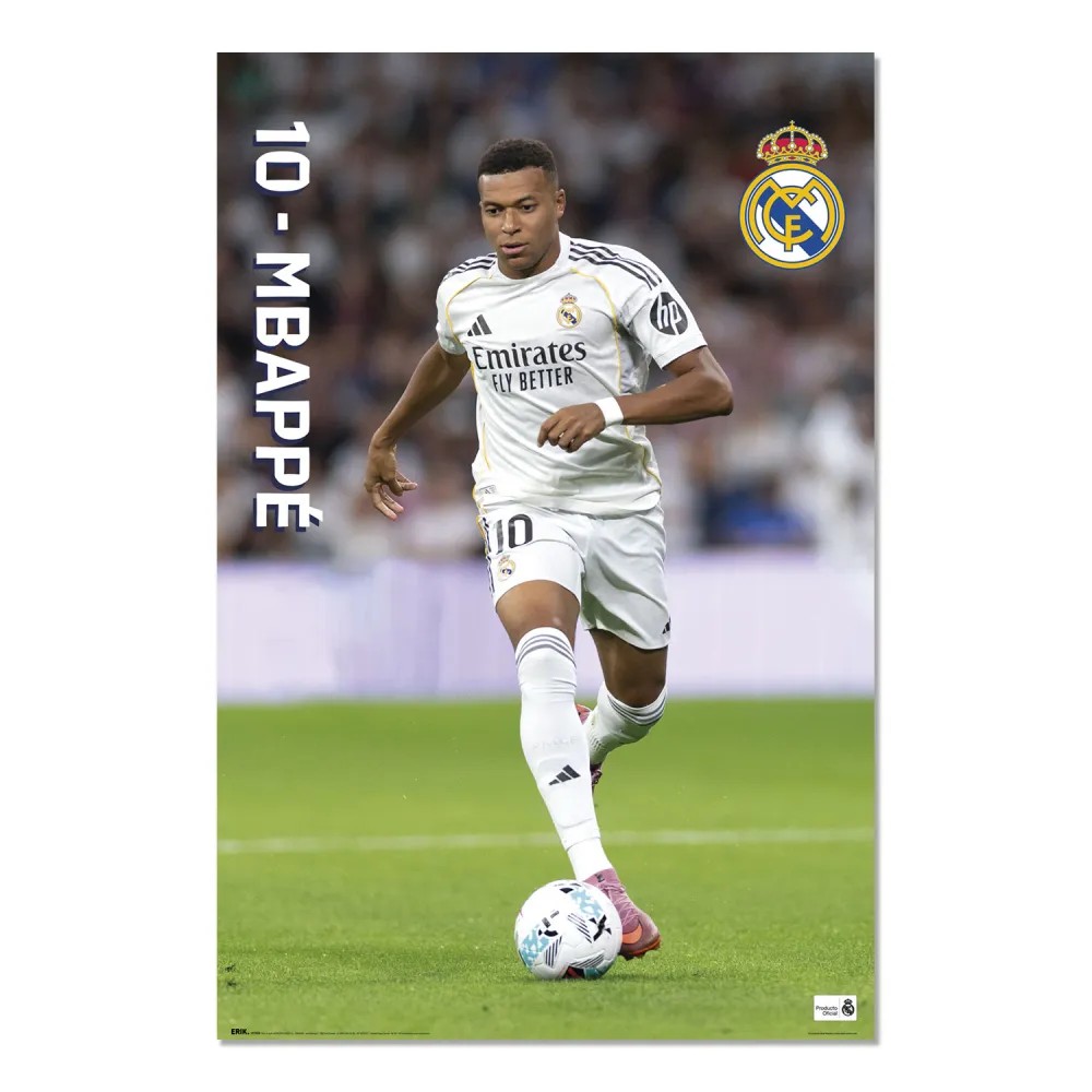 Cuadro Real Madrid Mbappé enmarcado en aluminio de 92x62 cm