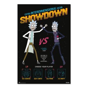 Cuadro Rick y Morty duelo interdimensional enmarcado en aluminio de 92x62 cm