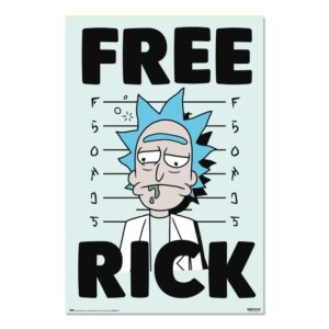 Cuadro Rick y Morty Free Rick enmarcado en aluminio de 92x62 cm