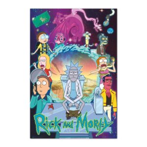 Cuadro Rick y Morty temporada 4 enmarcado en aluminio de 92x62 cm