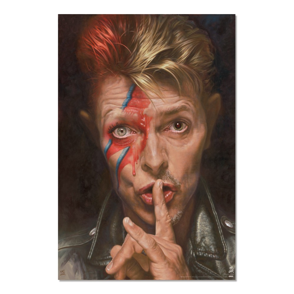 Cuadro Sebastian Krüger David Bowie enmarcado en aluminio de 92x62 cm