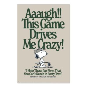 Cuadro Snoopy This Game Drives Me Crazy enmarcado en aluminio de 92x62 cm