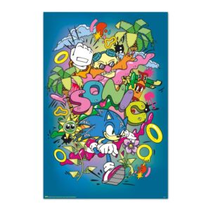 Cuadro Sonic pop enmarcado en aluminio de 92x62 cm