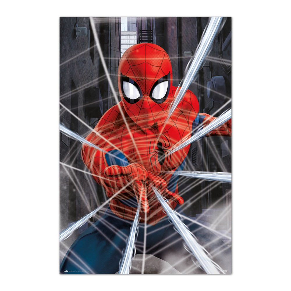 Cuadro Spider-Man Gotcha enmarcado en aluminio de 92x62 cm